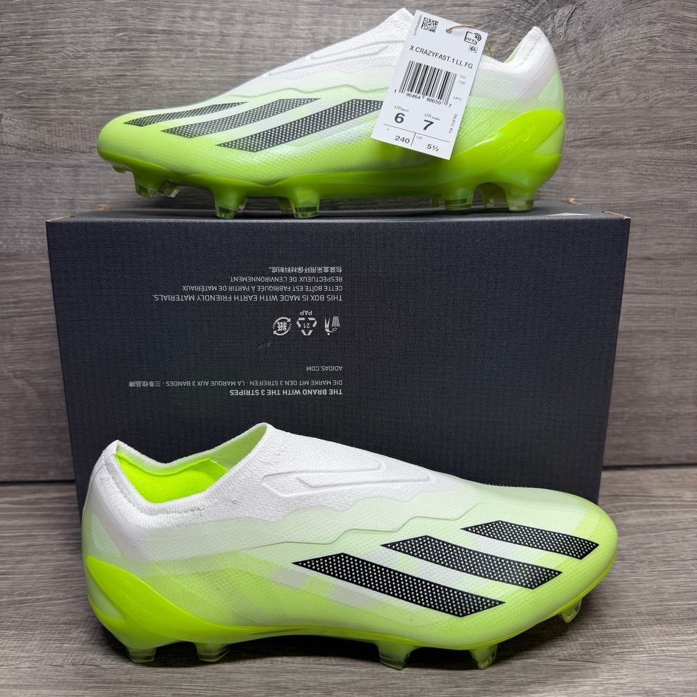 Adidas Crazyfast.1 LL FG Soccer Cleats Shoes Neon Green White Mens Size 6 GY738